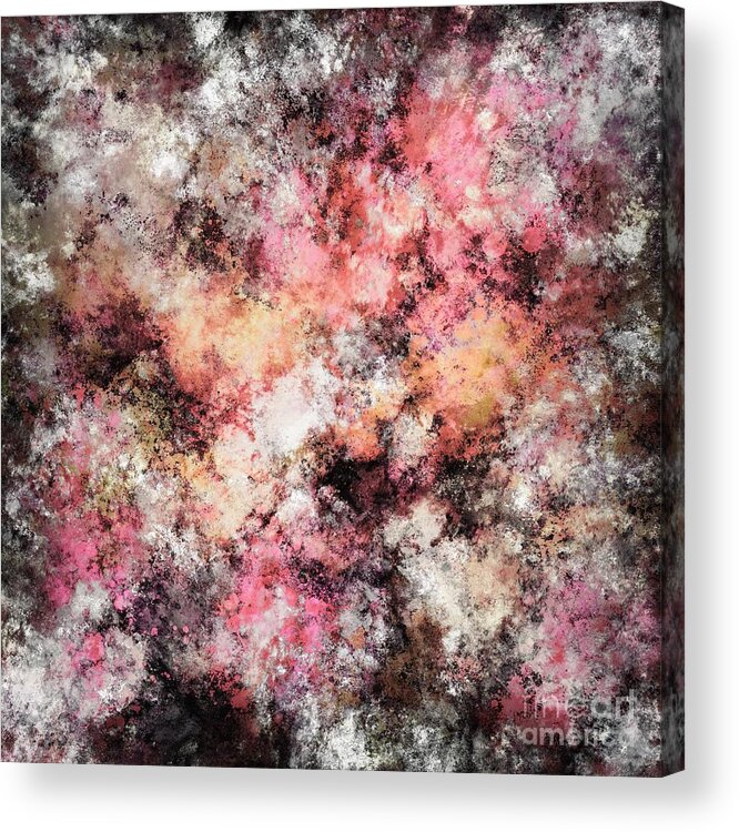 Pinks Acrylic Print featuring the digital art Pink stone by Keith Mills