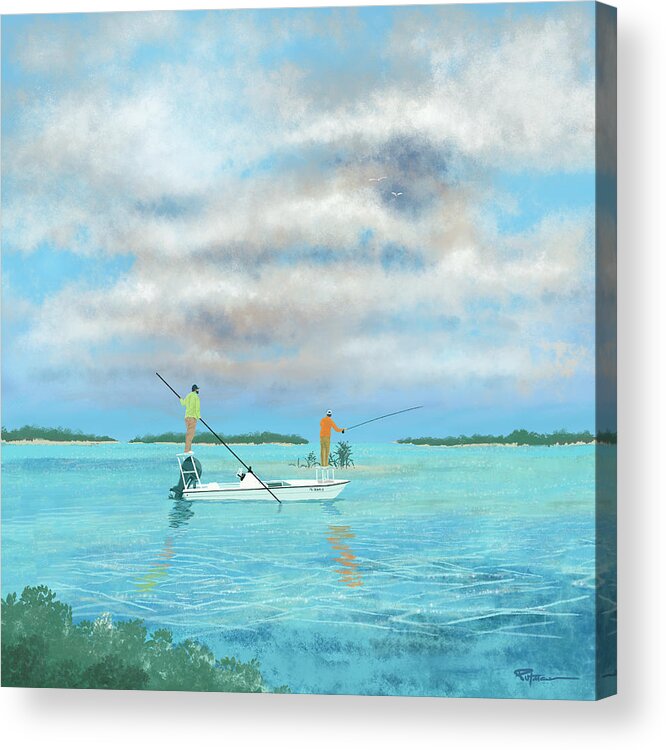 Bahamas Acrylic Print featuring the digital art Pocket Island Paradise by Kevin Putman
