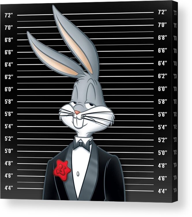 Arrest Acrylic Print featuring the painting Police lineup mugshot background by Tony Rubino