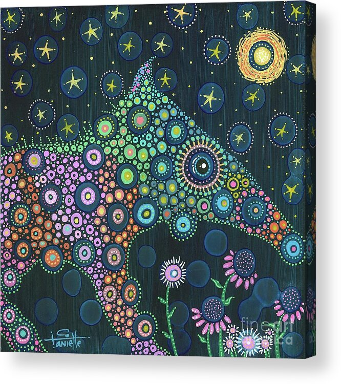 Peccary Painting Acrylic Print featuring the painting Polka Dot Peccary-Anteater-ish by Tanielle Childers