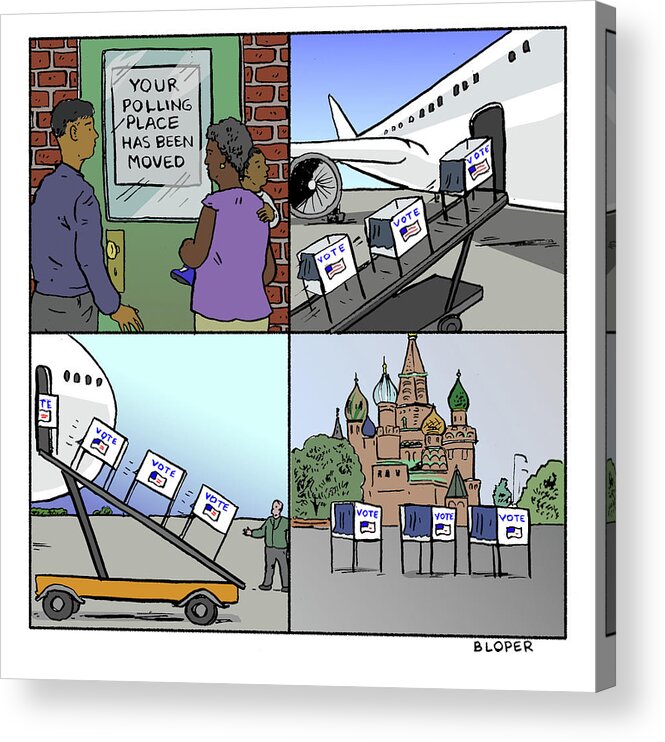 Captionless Acrylic Print featuring the drawing Polling Place Has Been Moved by Brendan Loper