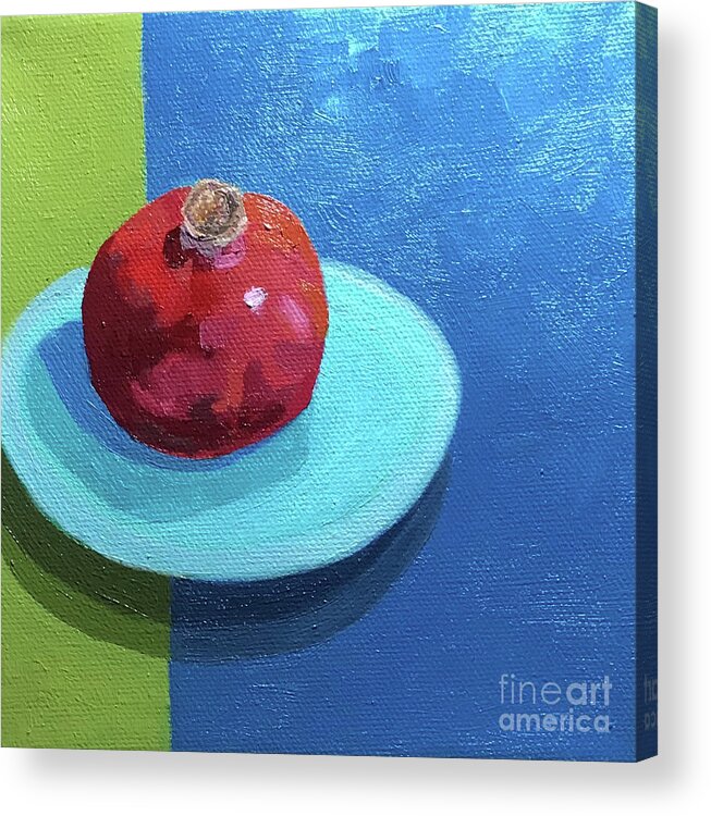 Pomegranate Acrylic Print featuring the painting Pomegranate by Anne Marie Brown