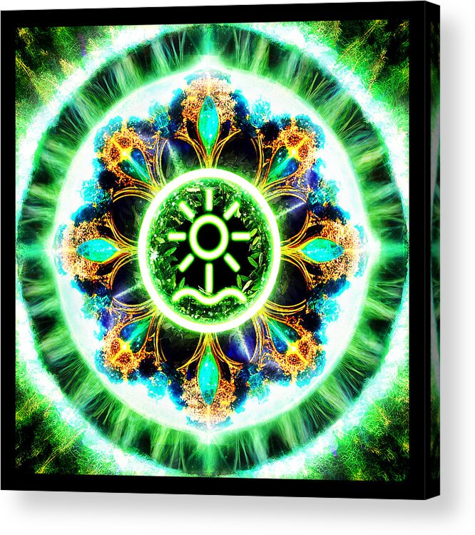 Sigil Acrylic Print featuring the digital art Primordial element of Earth by Shawn Dall