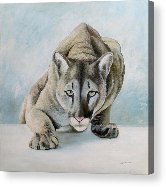 Puma Acrylic Print featuring the painting Puma by Uwe Fehrmann