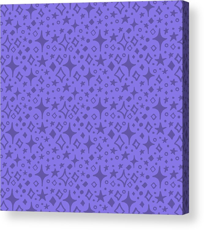 Sparkles Acrylic Print featuring the painting Purple Sparkles Pattern by Jen Montgomery by Jen Montgomery