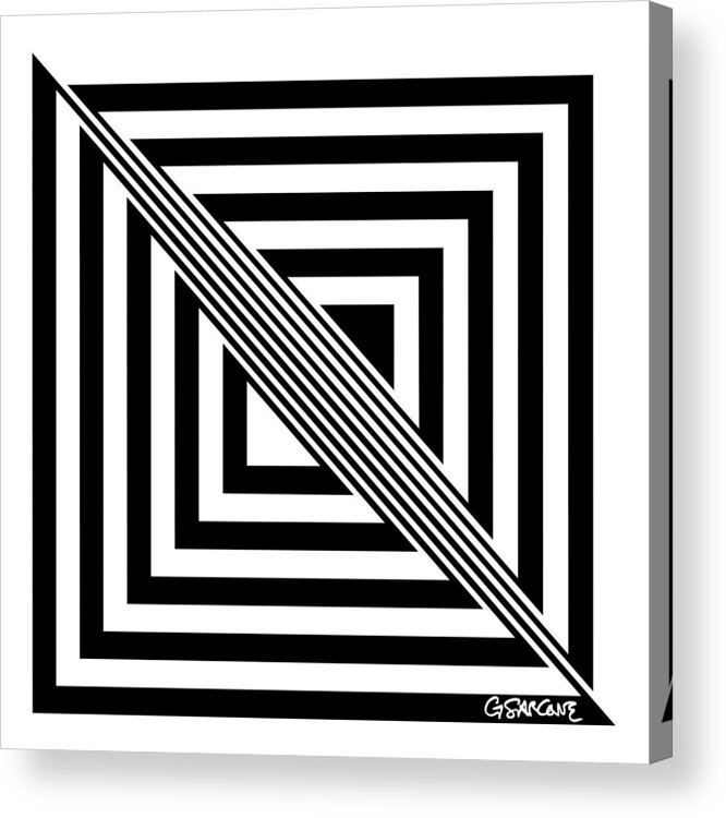 Op Art Acrylic Print featuring the mixed media Quodratus by Gianni Sarcone