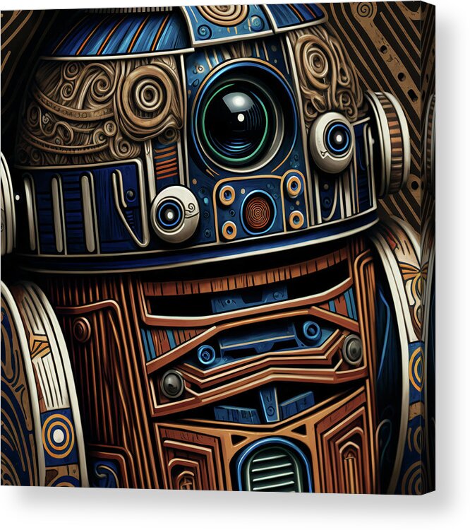 Star Wars Acrylic Print featuring the digital art R2-D2 Chicano Style by iTCHY