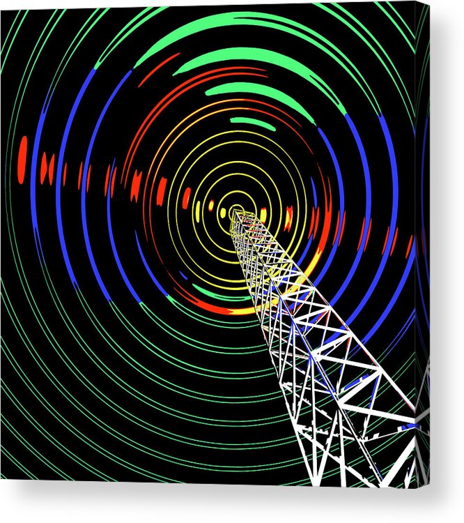 Aerial Acrylic Print featuring the digital art Radio Waves from Tower 12 var 9 by Russell Kightley