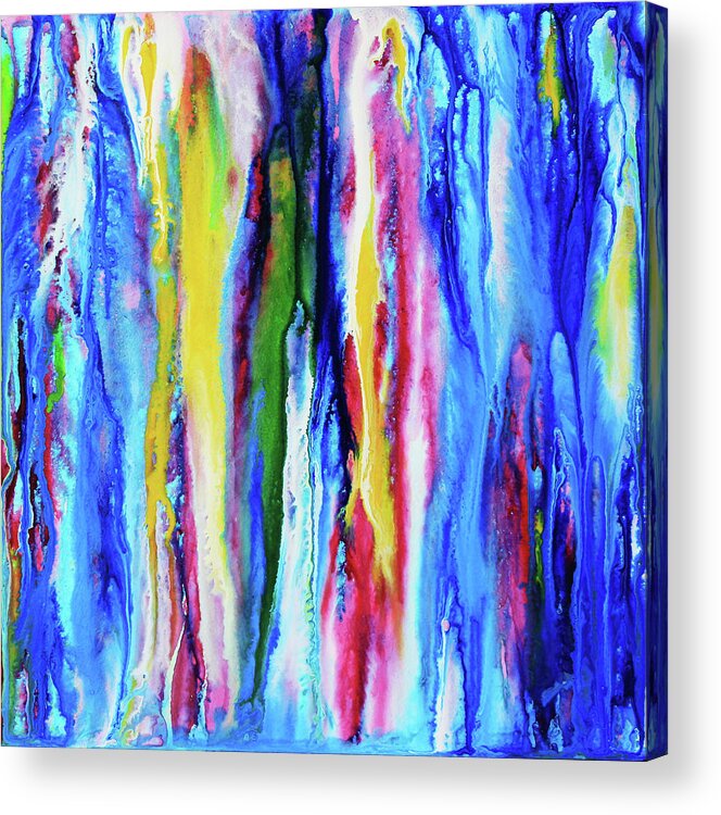 Abstract Acrylic Print featuring the painting Rainbow Melt by Winona's Sunshyne