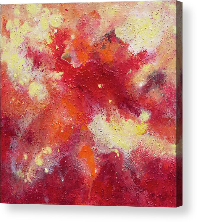 Abstract Acrylic Print featuring the painting Red Rapture by Maria Meester