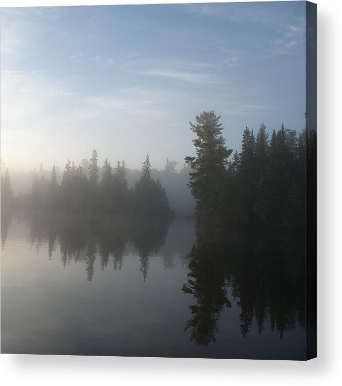 Dawn Acrylic Print featuring the photograph Reflection of tree in a lake by Fotosearch