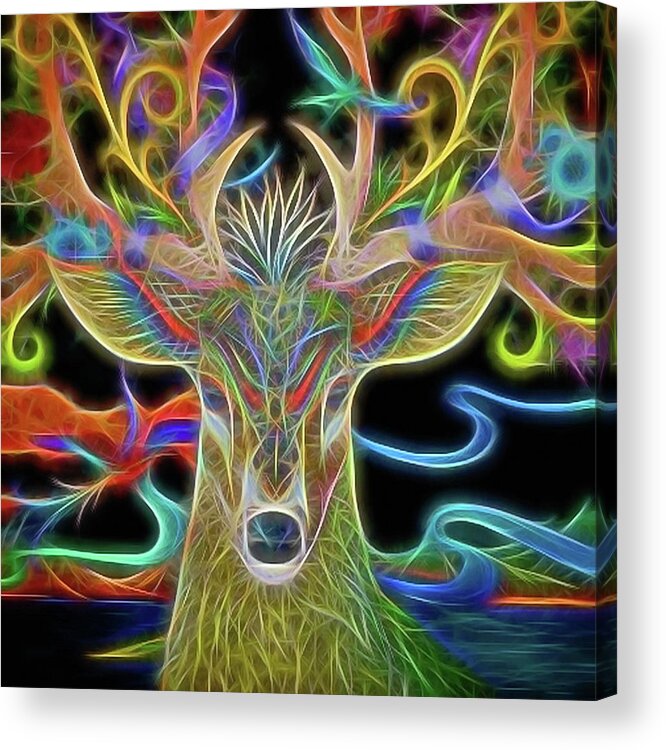 Deer Acrylic Print featuring the photograph Reindeer Abstract Art by Andrea Kollo