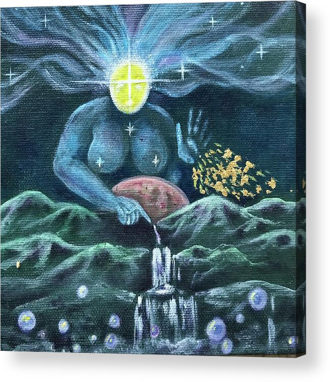 Mystical Acrylic Print featuring the painting Reset Button by Selena Wilson