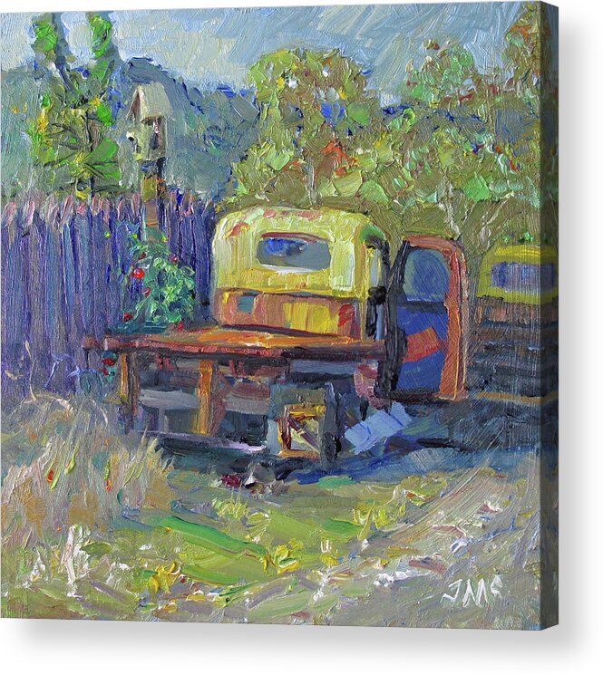 Antique Truck Acrylic Print featuring the painting Retired by John McCormick