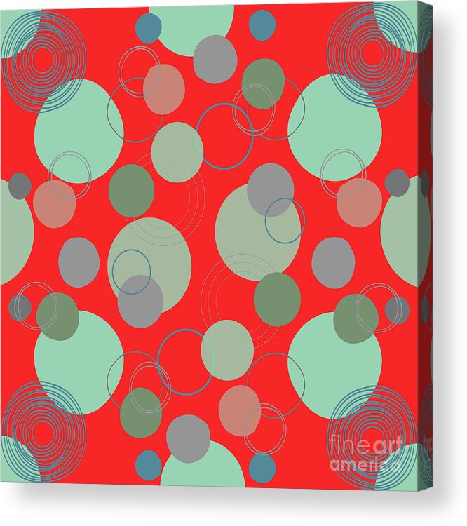 Rings Acrylic Print featuring the digital art Rings and Circles Pattern Design by Christie Olstad