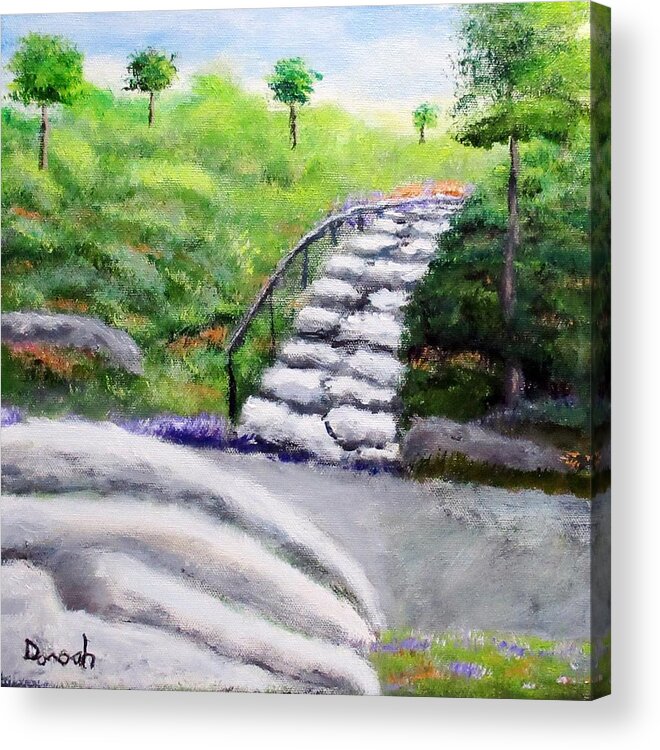 Landscape Acrylic Print featuring the painting Rock Steps by Gregory Dorosh