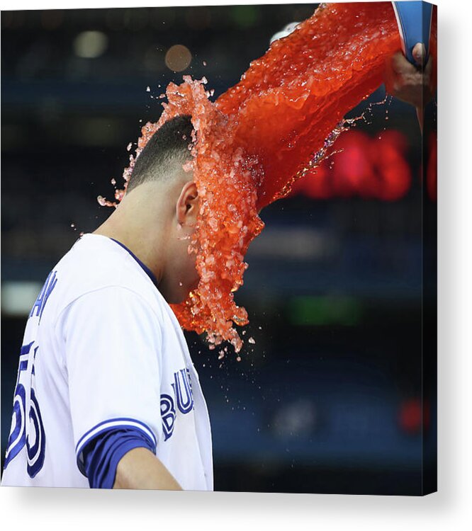 People Acrylic Print featuring the photograph Russell Martin and Darwin Barney by Tom Szczerbowski