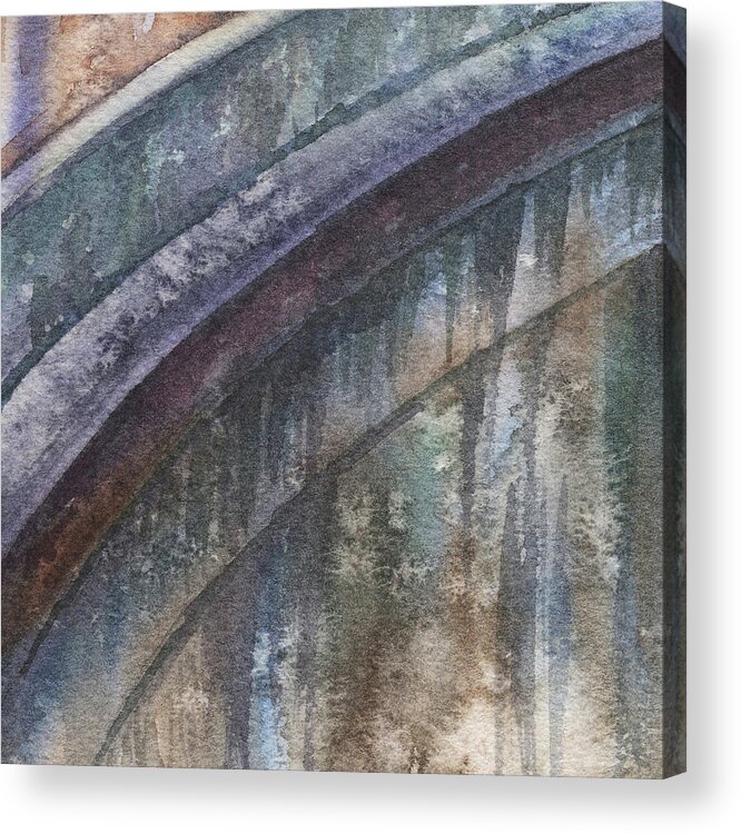 Marble Acrylic Print featuring the painting Rustic Marble And Granite Abstract Decorative Art II by Irina Sztukowski