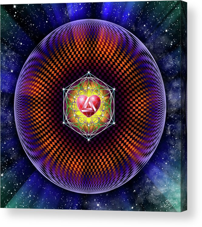 Endre Acrylic Print featuring the digital art Sacred Geometry 810 by Endre Balogh