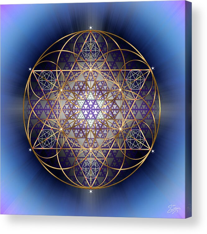 Endre Acrylic Print featuring the digital art Sacred Geometry 825 by Endre Balogh