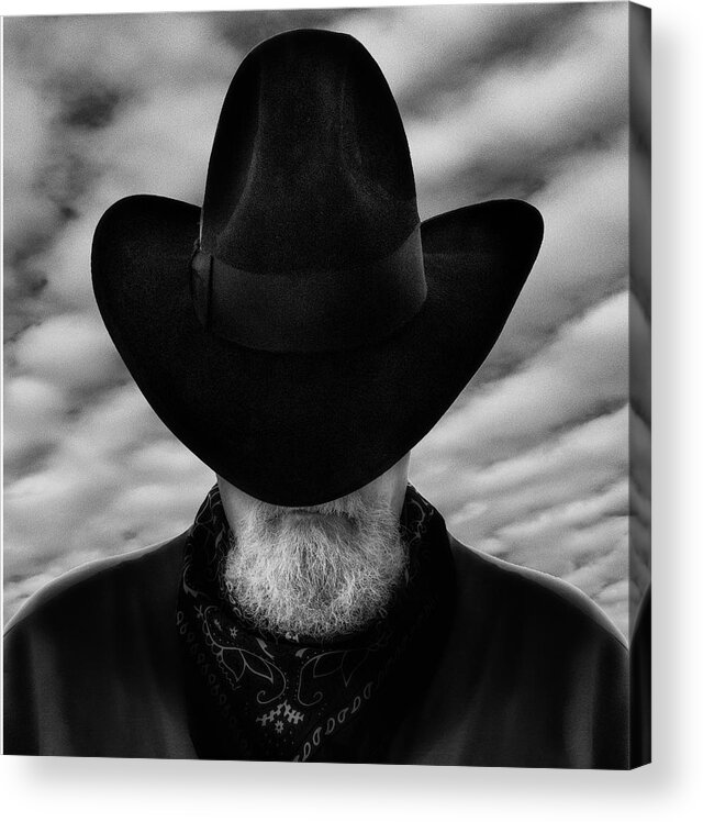 Sad Cowboy Acrylic Print featuring the photograph Sad Cowboy Selfie by Gary Warnimont