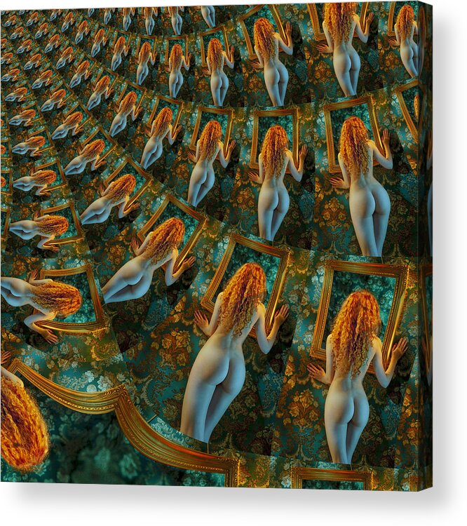 Naked Acrylic Print featuring the digital art Saraswati Symphony by Stephane Poirier