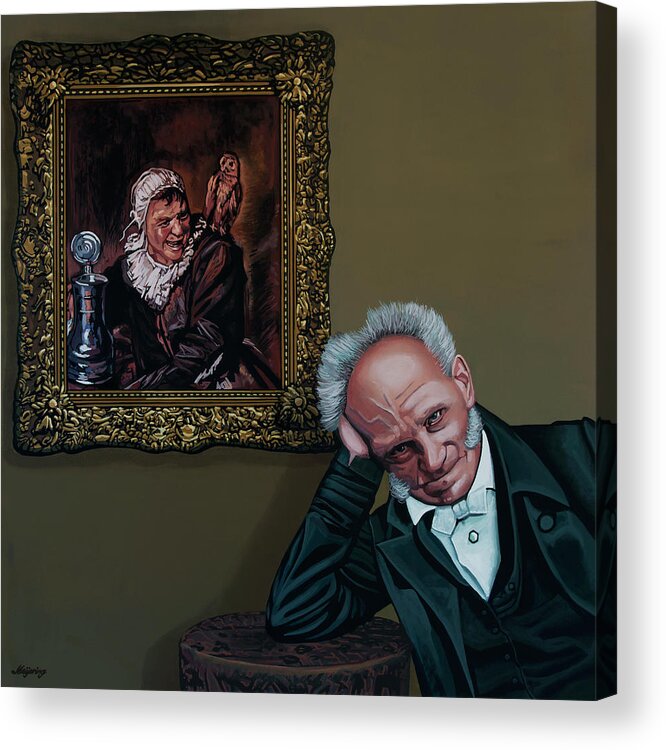 Schopenhauer Acrylic Print featuring the painting Schopenhauer and Malle Babbe of Frans Hals by Paul Meijering