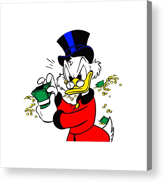 Scrooge Acrylic Print featuring the digital art Scrooge Mcduck by Melati Rosenberg