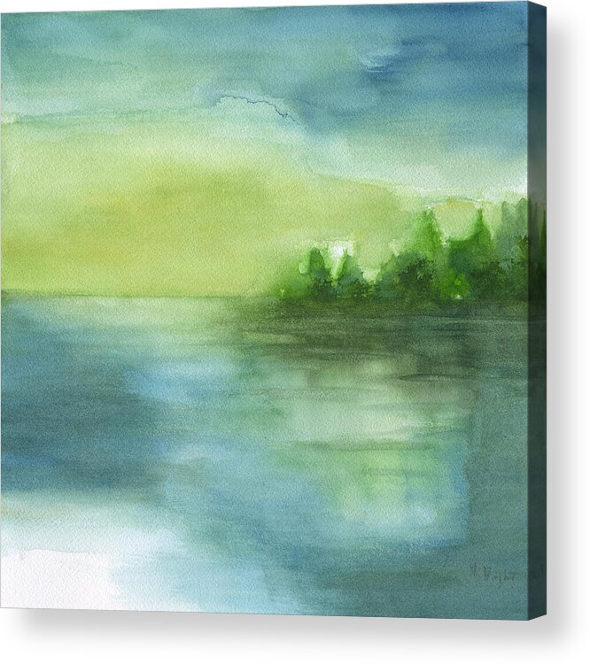 Serene Sunset Acrylic Print featuring the painting Serene Sunset by Frank Bright