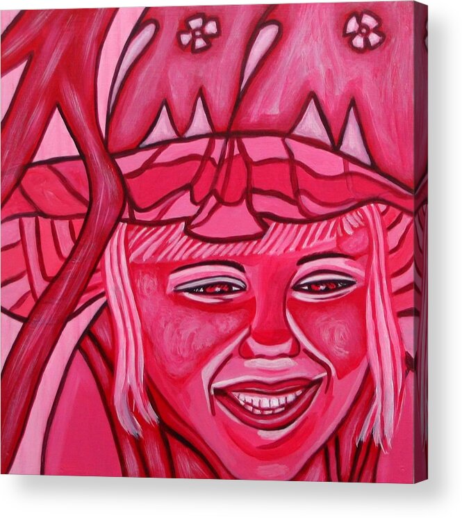  Acrylic Print featuring the painting Shades of Laughter Red by Sandra Marie Adams