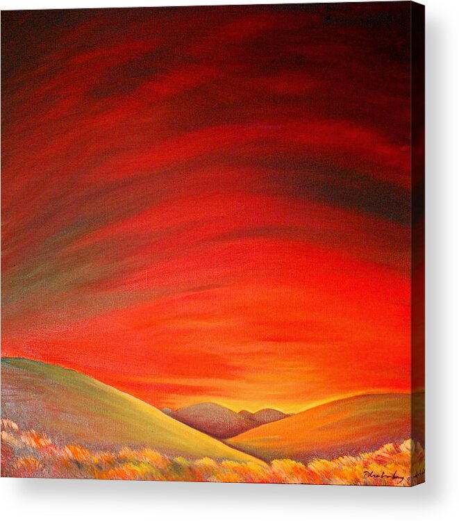 Sunrise Acrylic Print featuring the painting Singing Sky by Franci Hepburn