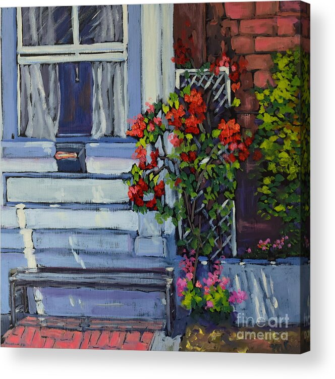 Landscape Acrylic Print featuring the painting Sit a While by Mary Beth Harrison