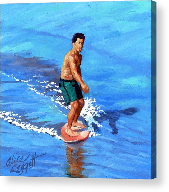 Skimboard Acrylic Print featuring the painting Skim 360 - 8 of 8 by Alice Leggett