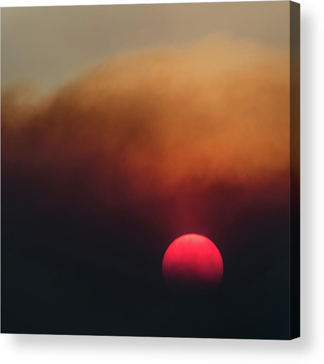 Smoky Acrylic Print featuring the photograph Smoky Sun by Shelby Erickson