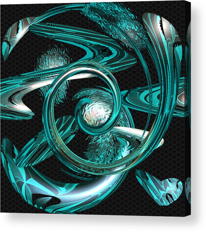 Digital Wall Art Acrylic Print featuring the digital art Snakes Swirl Black by Ronald Mills