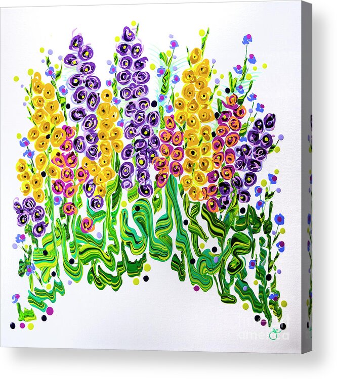 Flower Painting Acrylic Print featuring the painting Snaps Gone Wild by Jane Arlyn Crabtree