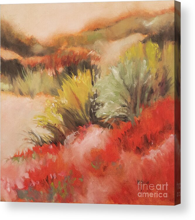 California Acrylic Print featuring the painting Soft Dunes 2 by Mary Hubley