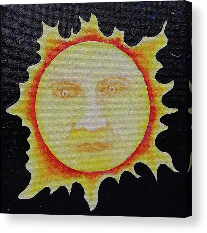 Sun Acrylic Print featuring the painting Somber Sun by Teresamarie Yawn