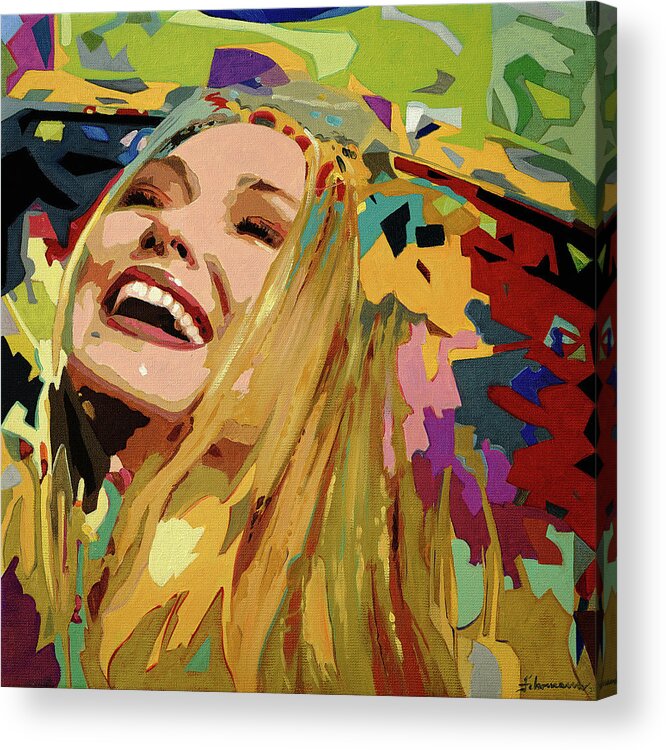 Woman Acrylic Print featuring the painting Sommerzeit by Uwe Fehrmann