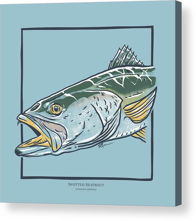 Spotted Seatrout Acrylic Print featuring the digital art Spotted Seatrout by Kevin Putman