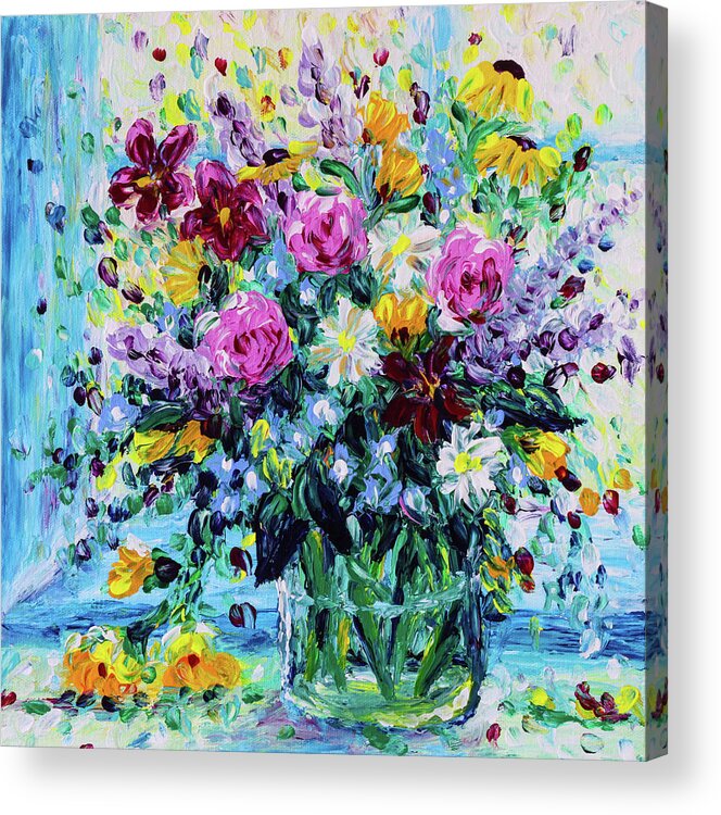 Still Life Acrylic Print featuring the painting Spring Bounty by Bari Rhys