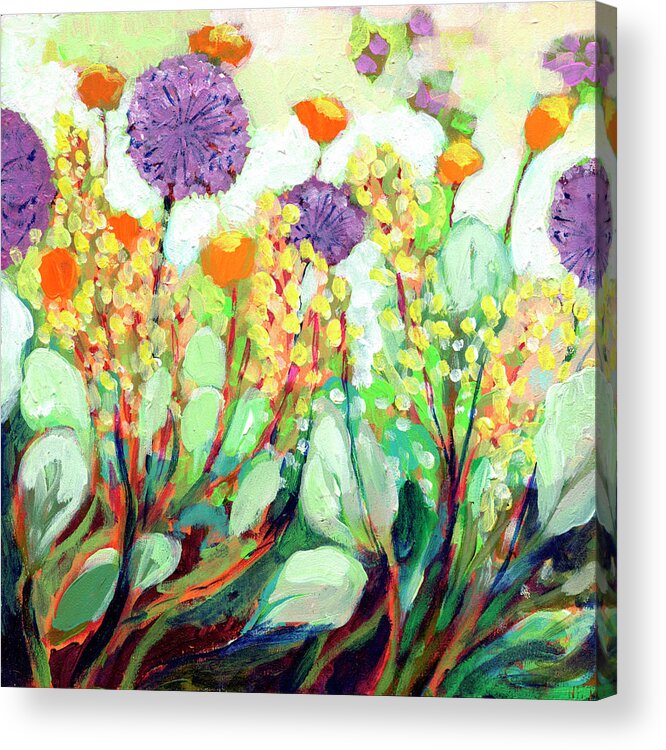Garden Acrylic Print featuring the painting Spring Garden Surprises #1 by Jennifer Lommers