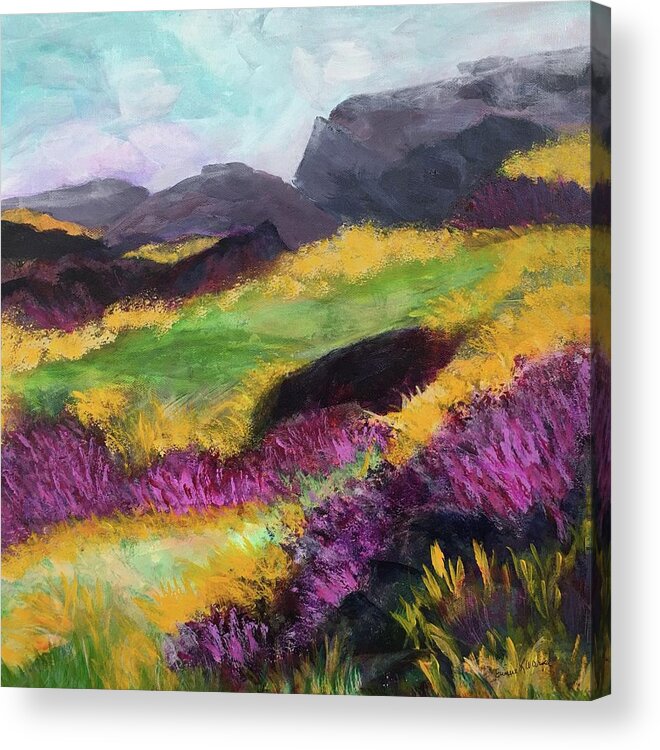 Afternoon Light Mountains Acrylic Print featuring the painting Spring in the Highlands by Eunice Warfel