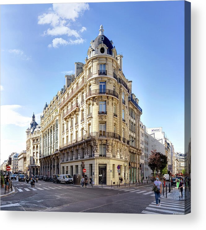 Street In Paris Acrylic Print featuring the photograph Street in Paris 01 by Weston Westmoreland