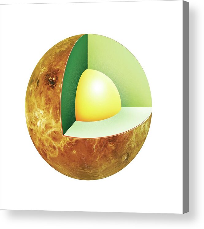 Aphrodite Acrylic Print featuring the digital art Structure of the planet Venus. by Album