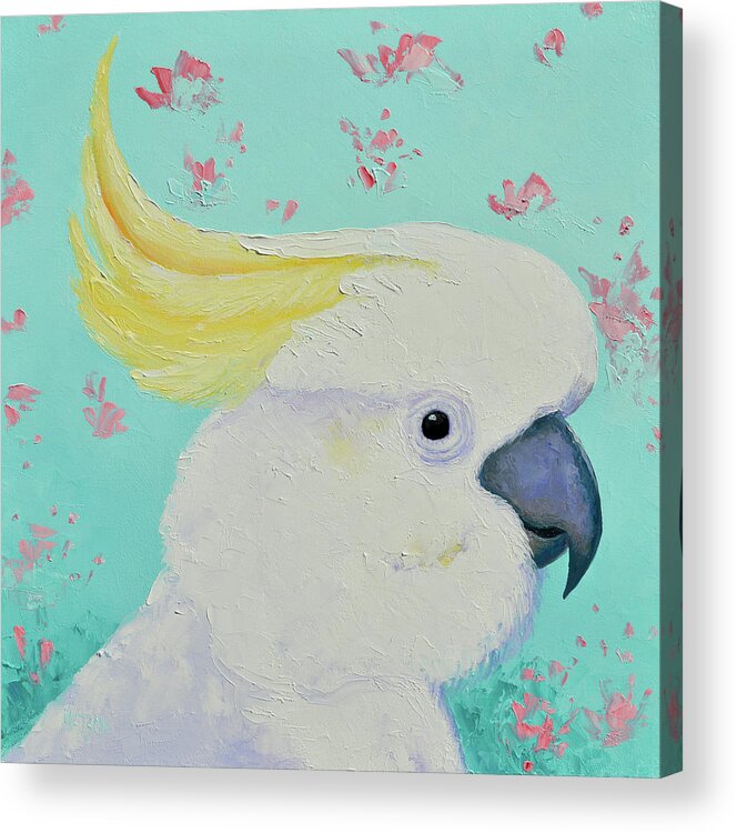 Cockatoo Acrylic Print featuring the painting Sulphur Crested Cockatoo by Jan Matson