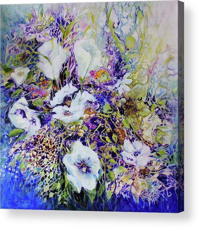 Floral Acrylic Print featuring the painting Summer Abundance by Jo Smoley