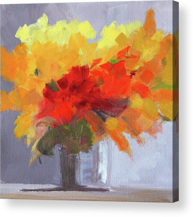 Summer Flowers Acrylic Print featuring the painting Summer Color by Nancy Merkle