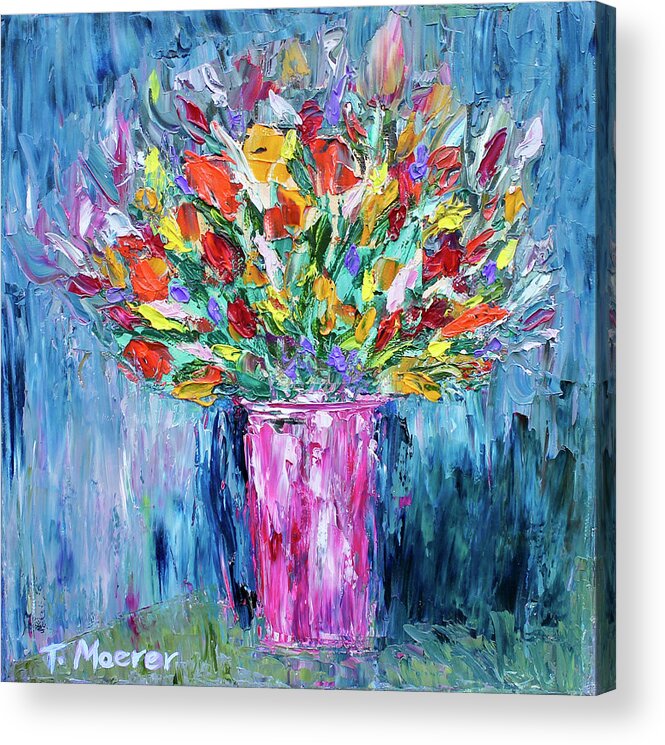 Flowers Acrylic Print featuring the painting Summer Delight by Teresa Moerer