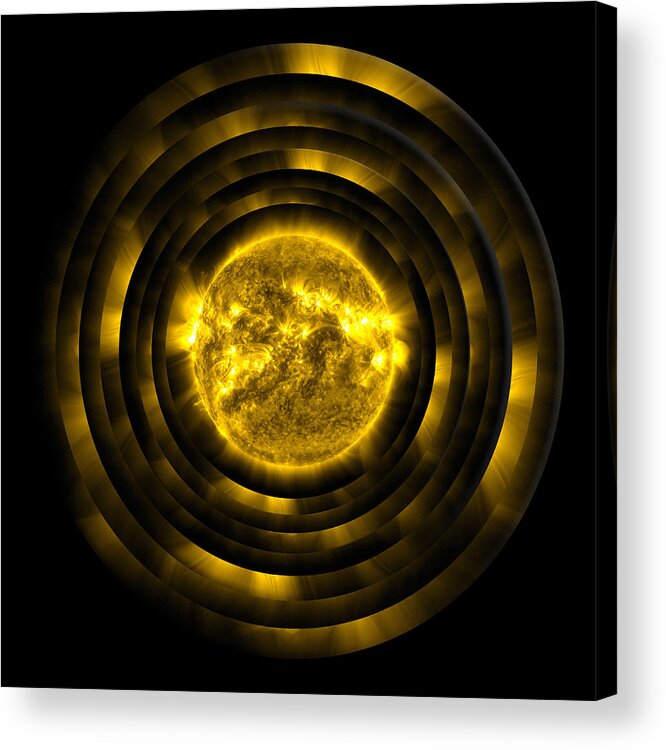 Endless Acrylic Print featuring the digital art Sun Circles Sans Border by Pelo Blanco Photo
